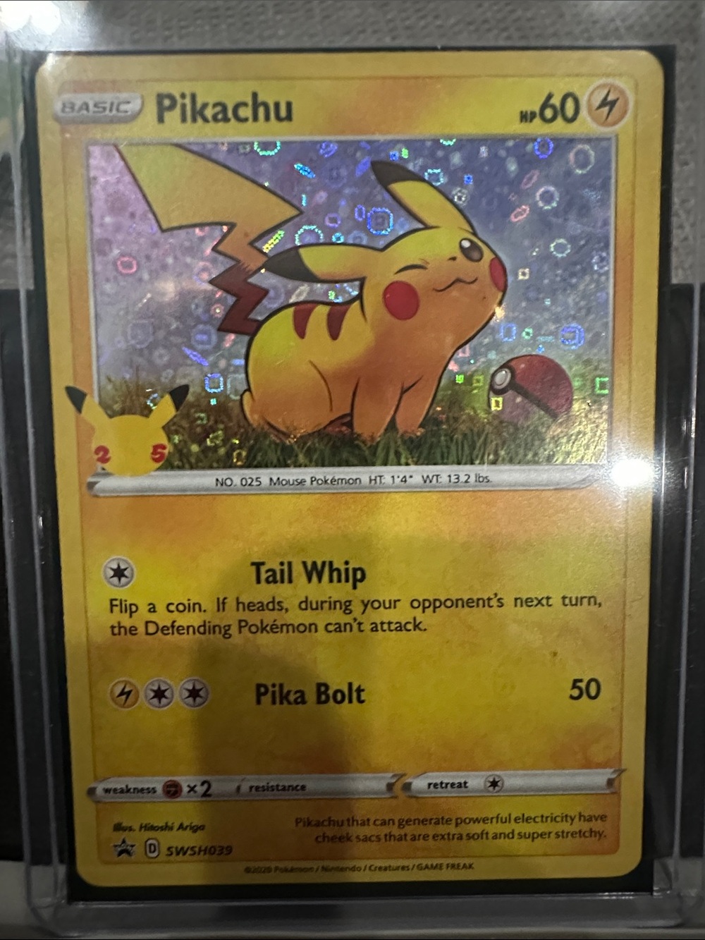 Pokemon Pikachu Holographic Yellow Trading Card